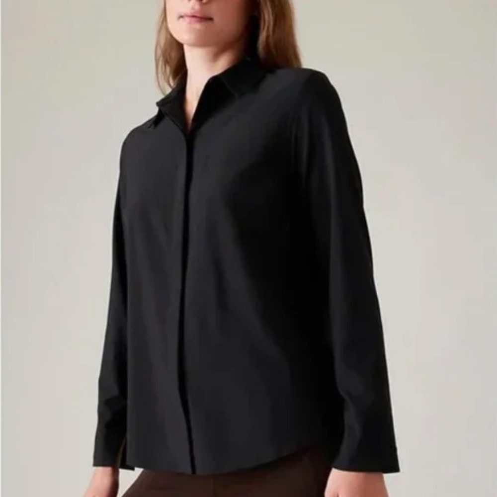 Athleta | Everlasting Long Sleeve Top | Black Blouse